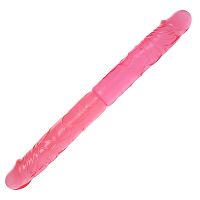 Podwójne realistyczne giętkie różowe dildo dla par 36 cm - 76148771 - 3