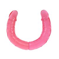 Podwójne realistyczne giętkie różowe dildo dla par 36 cm - 76148771 - 4