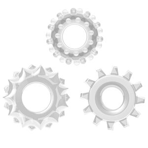 Zestaw przezroczystych pierścieni erekcyjnych 3x cock ring - 77592263