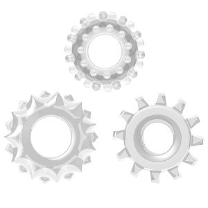 Zestaw przezroczystych pierścieni erekcyjnych 3x cock ring - 77592263