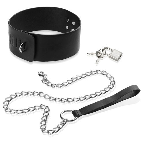 OBROŻA NA KŁÓDKĘ I SMYCZ NA ŁAŃCUCHU ZESTAW BDSM - 73531803