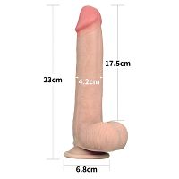 Superrealistyczne dildo 23 cm penis z z przesuwną skórą - 71377717 - 3