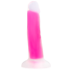 Różowe fluorescencyjne dildo penis 14 cm świeci w ciemności - 79989968