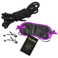 Tease Me zestaw erotyczny dla par z opaską, sznurem i zaciskami - 78150267 - 2