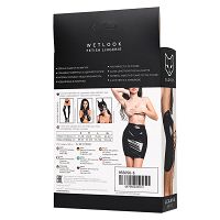 Sznurowana czarna spódniczka + stringi Glossy Wetlook Leanne  - 76600590 - 6