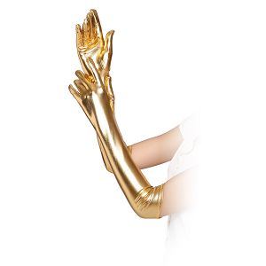 Zmysłowe długie erotyczne rękawiczki w kolorze złotym 45 cm  - 75313841