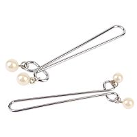 Zestaw stalowych zacisków na sutki z perłami BDSM - 73380197 - 2