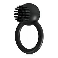 Wibrujący czarny pierścień erekcyjny z pilotem 10 programów - 76655652 - 2