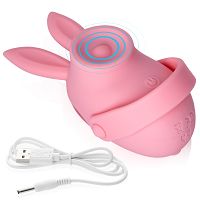 Różowy króliczek mini masażer całego ciała masturbator dla kobiet - 79186214 - 2