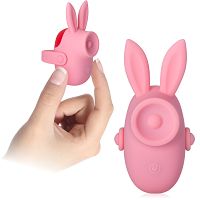 Różowy króliczek mini masażer całego ciała masturbator dla kobiet - 79186214 - 8