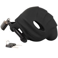 Czarna silikonowa klatka na penisa i jądra pas cnoty BDSM - 70831811 - 3