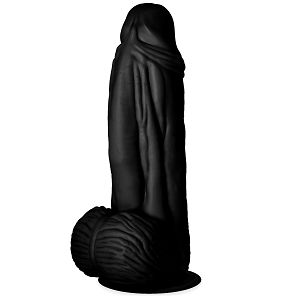 Potężne czarne żylaste dildo realistyczny penis 7 cm średnicy - 74302835