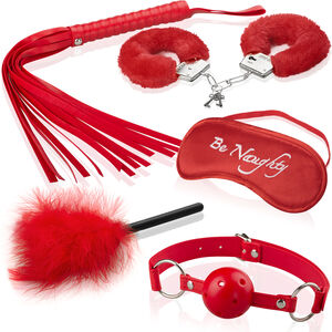ZESTAW EROTYCZNY BDSM PEJCZ, KAJDANKI, KNEBEL, OPASKA NA OCZY - 87643234 
