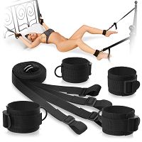 Zestaw kajdanek na ręce i nogi z pasami - 77694644 - 2