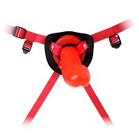 Strap-on z czerwonym realistycznym dildo  21 cm BDSM LGBT  - 71857435 - 4