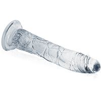 Anatomiczne dildo bezbarwne 21 cm elastyczny sztuczny penis - 71331404 - 2