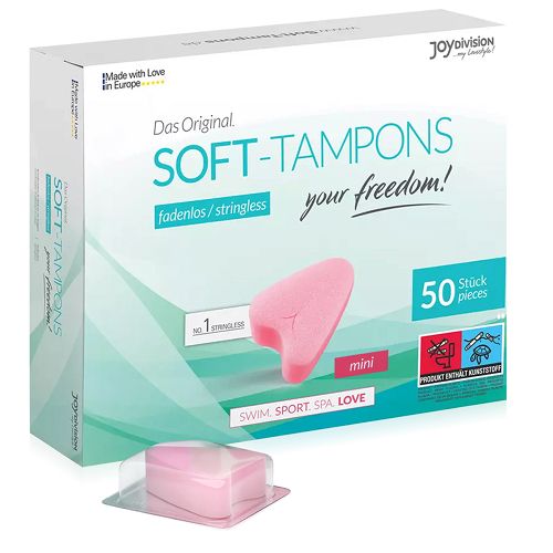 Tampony gąbeczki do używania podczas seksu SOFT TAMPONS MINI 50 szt -77262287