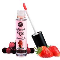 Vibrant Kiss Strawberry smakowy błyszczyk wibrator w płynie - 77682827 - 2