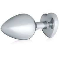 Stalowy korek analny z różowym diamentem 8,2 cm - 70040525 - 2