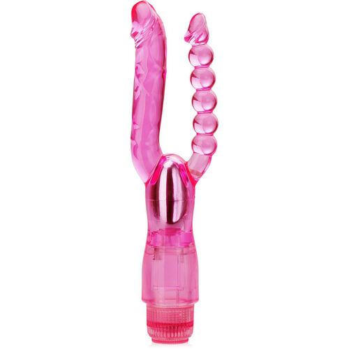 WIBRATOR Z DWIEMA KOŃCÓWKAMI DO CIPKI I ANUSA - 72792337
