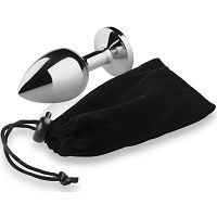 Korek analny ze stali nierdzewnej z kryształem srebrny wdk 8855 - 3