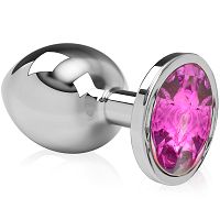 Korek analny ze stali nierdzewnej z kryształem srebrny wdk 8855 - 5