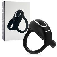 Czarny wibrujący pierścień erekcyjny sterowany aplikacją - OUTLET - 2