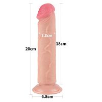 Dildo 20 cm superrealistyczny penis z przesuwną skórą - 79854647 - 3