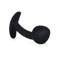 Silikonowy wygięty korek analny z rączką 7,4 cm - 73513223 - 2