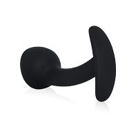 Silikonowy wygięty korek analny z rączką 7,4 cm - 73513223 - 3