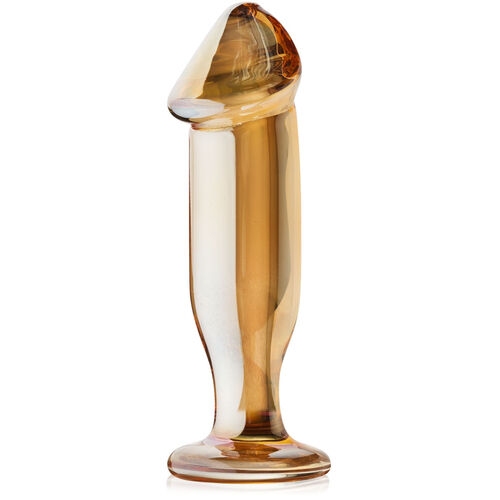 SZKLANY KOREK ANALNY W KSZTAŁCIE PENISA - PLUG DO ANUSA -  70166670