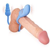 Wibrujący pierścień erekcyjny ze stymulującym korkiem 100 funkcji - 72231273 - 5