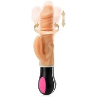 Podgrzewane dildo, wibrator rotacyjno-posuwisty z masażerem łechtaczki - 70484027 - 5