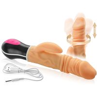 Podgrzewane dildo, wibrator rotacyjno-posuwisty z masażerem łechtaczki - 70484027 - 2