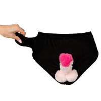 Majtki z pluszowym pompowanym penisem zabawny prezent - 78361430 - 4