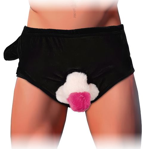 Majtki z pluszowym pompowanym penisem zabawny prezent - 78361430