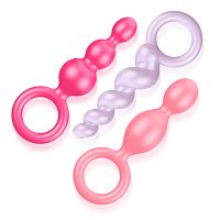 Satisfyer  Booty Call zestaw trzech  kolorowych korków analnych - 70532299 - 3