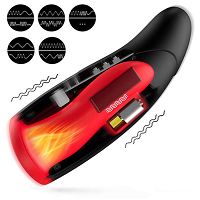 Silikonowy masturbator podgrzewany do 42stc - 10 funkcji pieszczot - 76889887 - 6