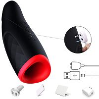 Silikonowy masturbator podgrzewany do 42stc - 10 funkcji pieszczot - 76889887 - 9