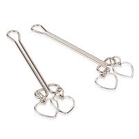 Zestaw stalowych zacisków na sutki z serduszkami BDSM - 76740812 - 4