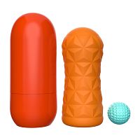 Pomarańczowy masturbator męski super stymulacja sztuczna pochwa - 77672842 - 3