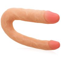 Podwójne cieliste dildo dwa penisy anal sex 36 cm LGBT - 71686407 - 2