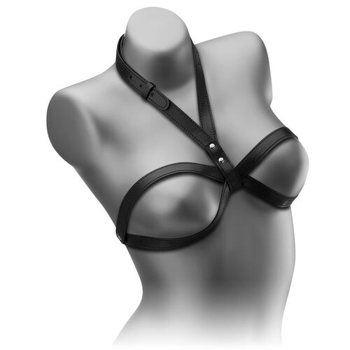 SKÓRZANY BIUSTONOSZ BDSM ODSŁANIAJĄCY PIERSI – 78622674