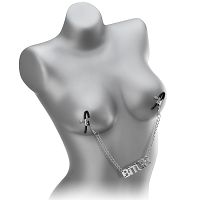 Zaciski na sutki klamry z łańcuchem bitch bdsm - 71690468 - 2