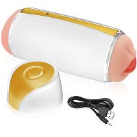 Wibrujący masturbator - 36 funkcji - 2w1 realistyczna pochwa i usta do obciągania - 71981060 - 2