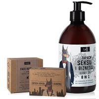Wegański zestaw dla mężczyzn DOBERMAN żel+mydło+masło - 78640432 - 3