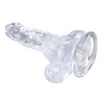 Realistyczne przezroczyste dildo z przyssawką penis 17 cm - 70358176 - 2
