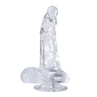Realistyczne przezroczyste dildo z przyssawką penis 17 cm - 70358176 - 5
