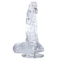 Realistyczne przezroczyste dildo z przyssawką penis 17 cm - 70358176 - 6
