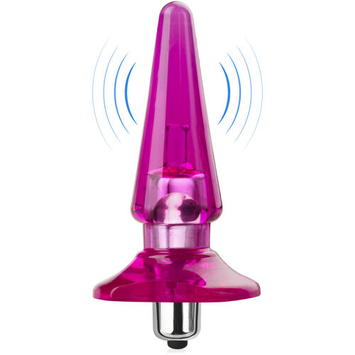 Niebieski korek analny z wibracjami żelowy plug 7 wibracji – 70644032